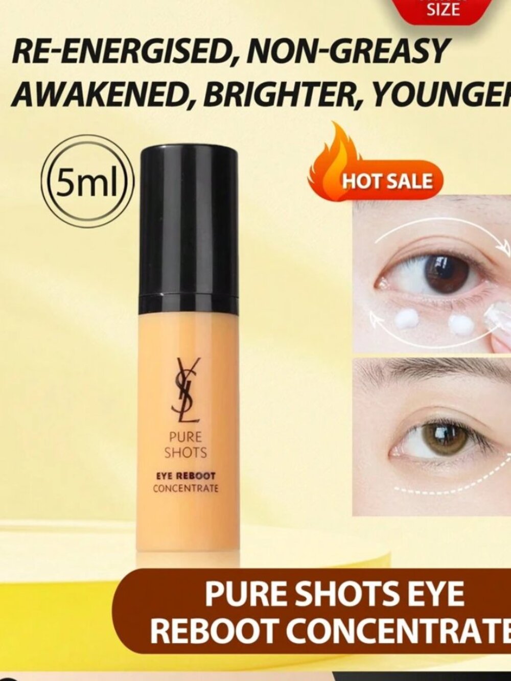 Yves Saint Laurent Skincare Set-Pure Shot Eye Reboot Concentrate,5ml-2pc-BOX-NEW - Picture 7 of 15
